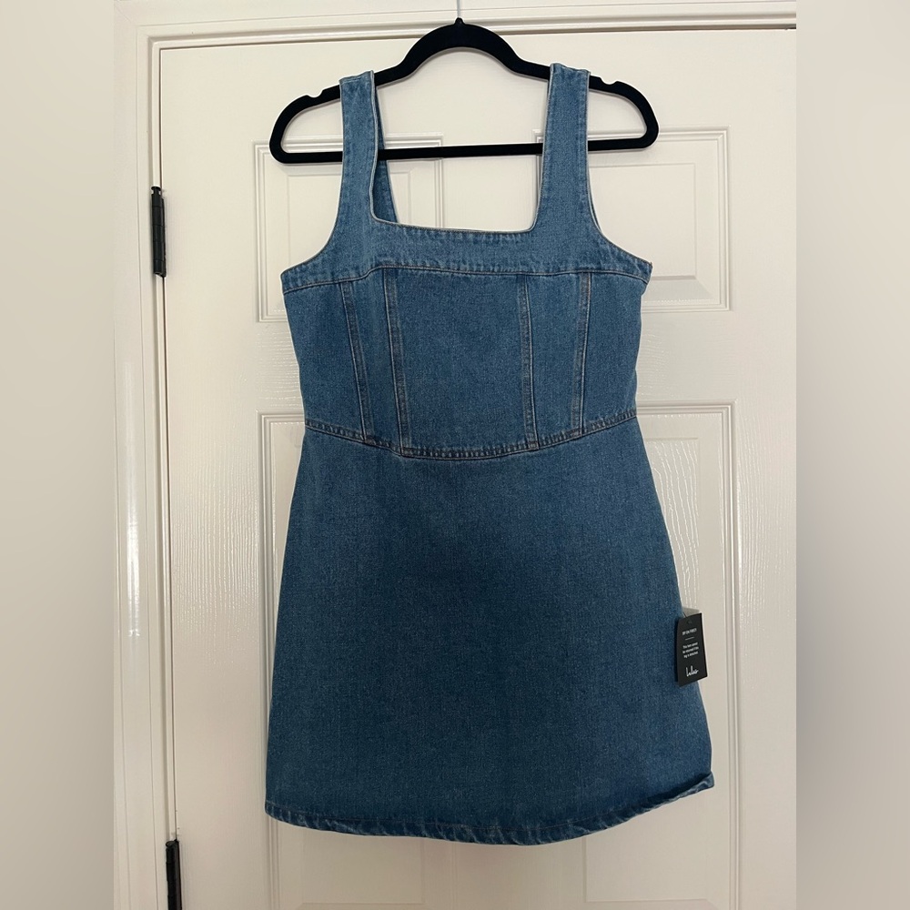 Lulu's Blue Denim Zip-Up Dress